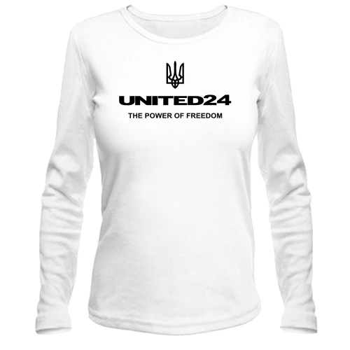 Женский лонгслив с гербом "united24 the power of freedom"