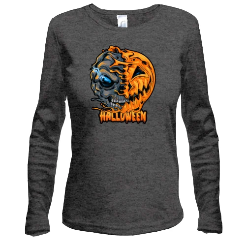 Жіночий лонгслів Halloween з черепом-гарбузом