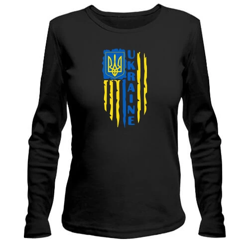 Женский лонгслив со стилизованным флагом Украины