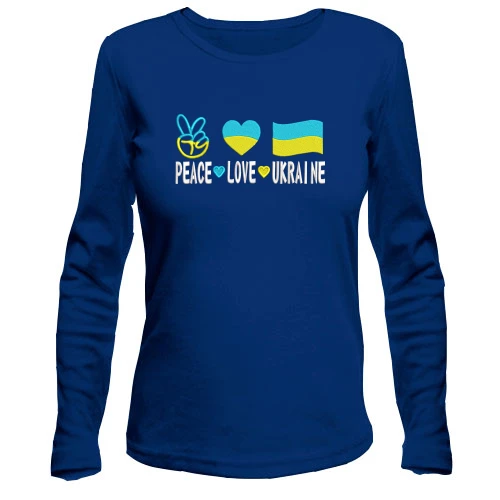Женский лонгслив Peace and love Ukraine