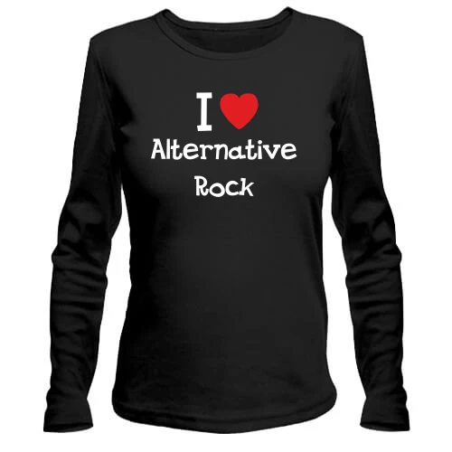 Женский лонгслив I love alternative ROCK