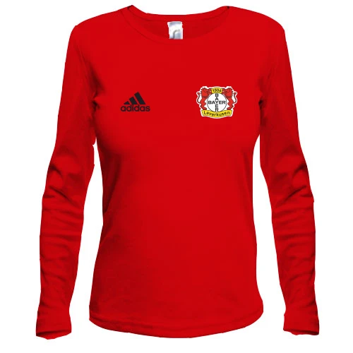 Женский лонгслив, Красный, Байер 04 (Bayer 04 Leverkusen) mini