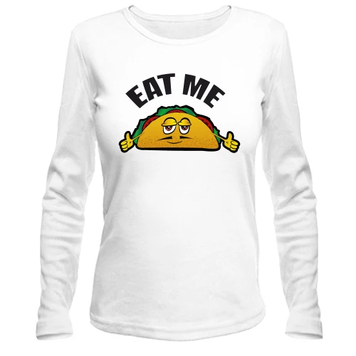 Женский лонгслив EAT ME с мультяшным тако