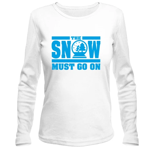 Женский лонгслив, Белый, Snow must go on