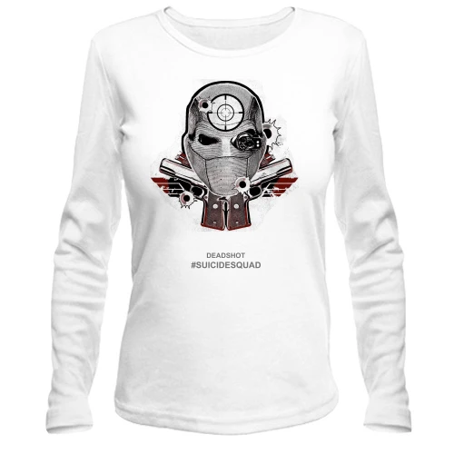 Женский лонгслив, белый, Deadshot (Suicide Squad)
