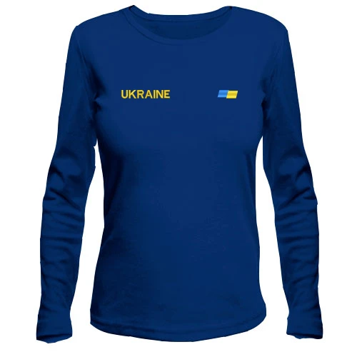 Жіночий лонгслів Ukraine з міні прапором на грудях