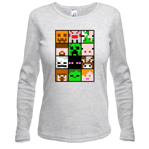 Жіночий лонгслів Minecraft Creeper Patern
