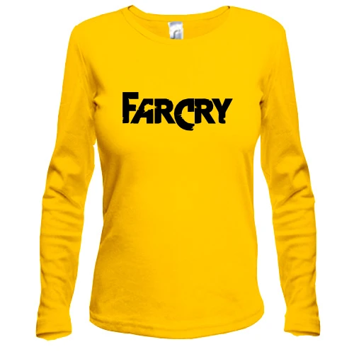 Женский лонгслив, желтый, Far Cry лого