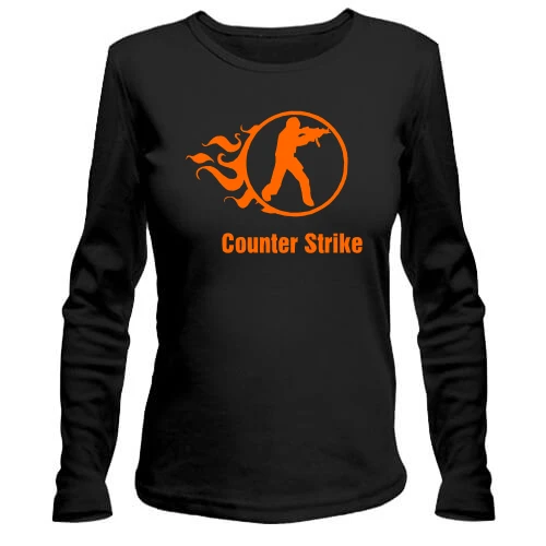 Жіночий лонгслів Counter Strike зі стилізованим вогнем