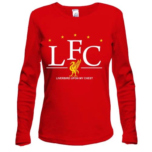 Женский лонгслив, красный, LFC 5 звезд