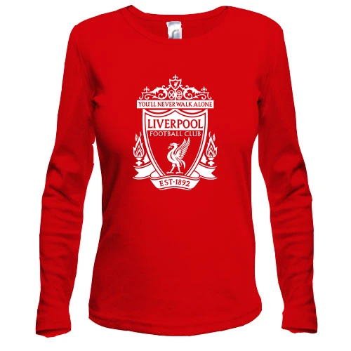 Жіночий лонгслів, Чорний, з білою емблемою Liverpool