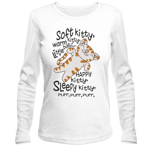 Жіночий лонгслів, білий, Soft kitty
