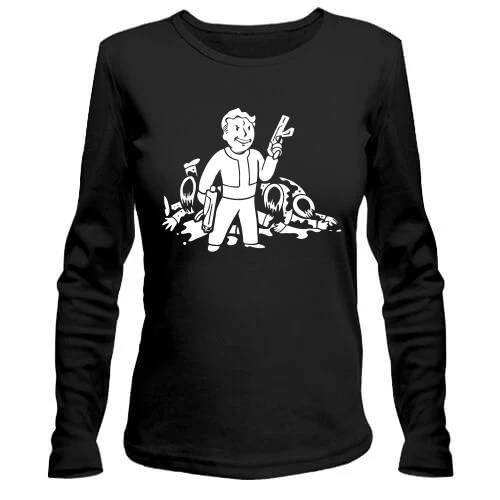 Жіночий лонгслів, Чорний, Fallout Vault Boy