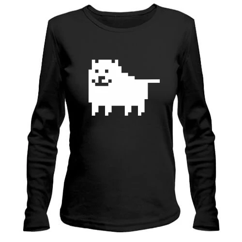 Женский лонгслив, Черный, Undertale game dog