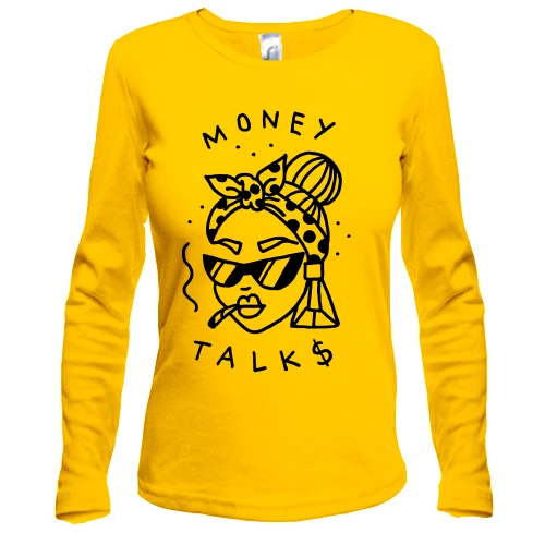Жіночий лонгслів, Жовтий, Money Talk