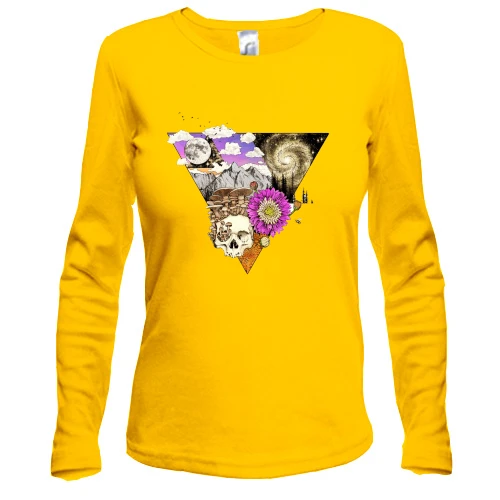 Женский лонгслив Triangle Skull