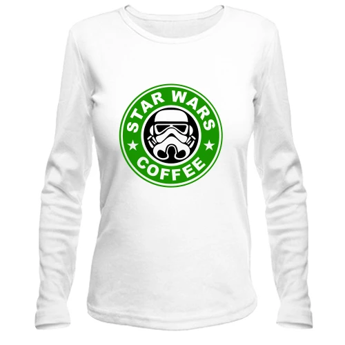 Женский лонгслив, Белый, StarWars coffee