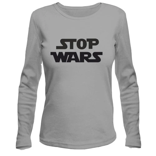 Жіночий лонгслів, червоний, Stop wars
