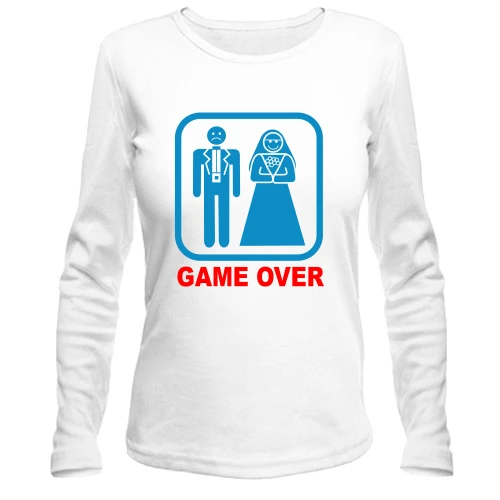 Жіночий лонгслів, Білий, Game over