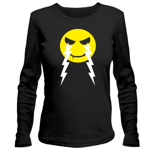 Женский лонгслив, черный, SMILE or DIE