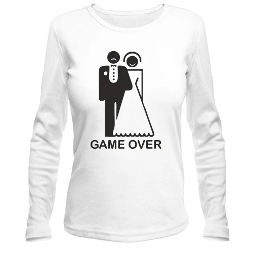 Женский лонгслив Game over с силуэтами жениха и невесты
