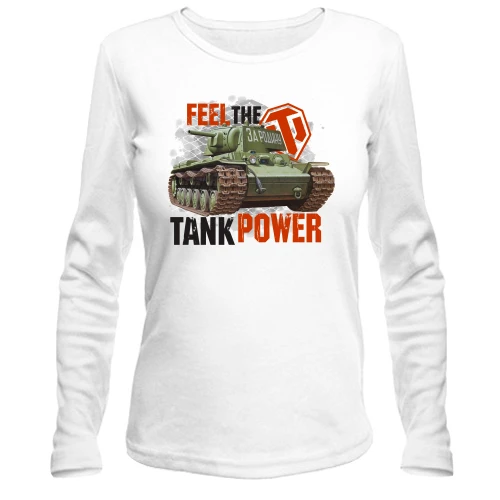 Женский лонгслив WOT - Feel the tank power