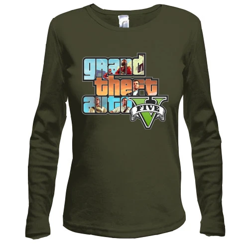 Женский лонгслив, хаки, Grand Theft Auto 5