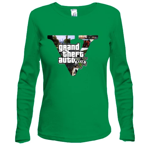 Женский лонгслив, зеленый, Grand Theft Auto V