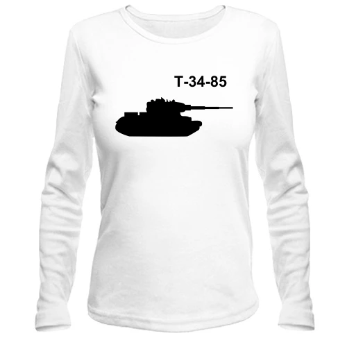 Женский лонгслив, Синий, Т-34-85