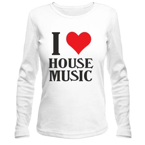 Женский лонгслив I love house music