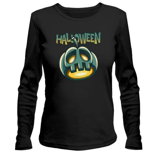 Женский лонгслив Halloween Серая Тыква