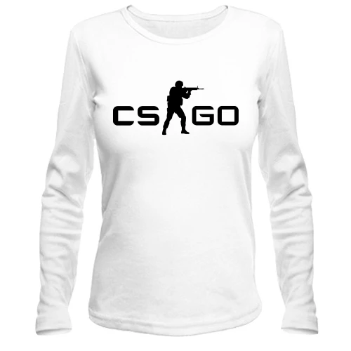 Женский лонгслив с логотипом CS GO и бойцом