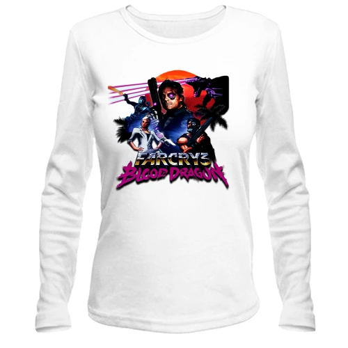 Женский лонгслив, белый, Farcry 3 Blood Dragon
