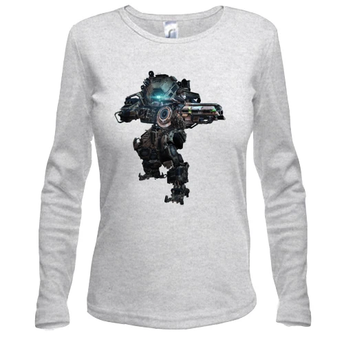 Женский лонгслив, Серый меланж, Titanfall 2 Bot
