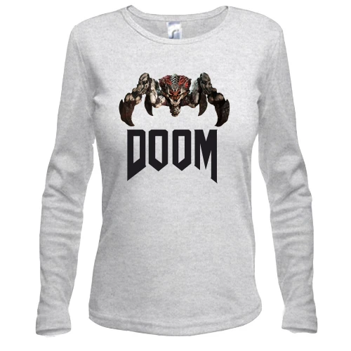 Женский лонгслив, Синий, doom_2016