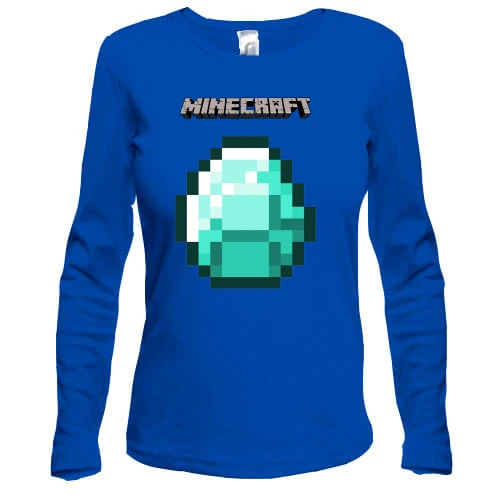 Женский лонгслив, Синий, Minecraft Диамант