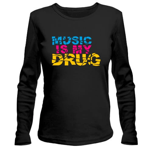 Женский лонгслив Music is my drug