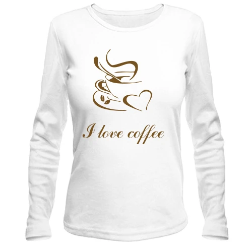 Женский лонгслив I love coffee