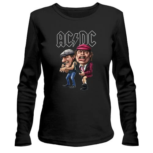 Женский лонгслив AC/DC (карикатура)