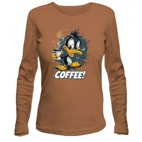 Женский лонгслив Coffee с утенком