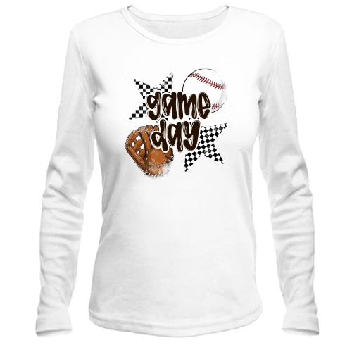 Женский лонгслив, белый, Game Day Baseball