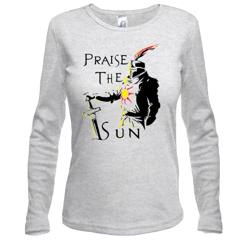 Женский лонгслив, Серый меланж, Praise The Sun