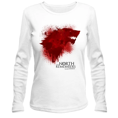 Жіночий лонгслів, білий, The North Remembers - Game of Thrones