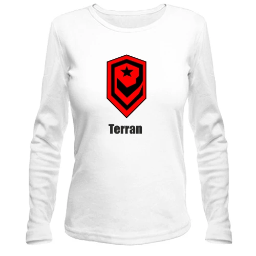 Женский лонгслив, белый, Starcraft Terran