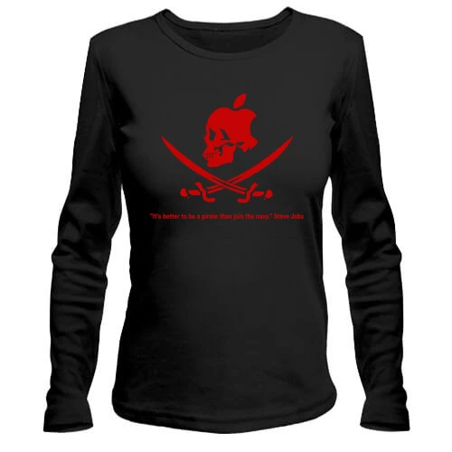 Женский лонгслив c Веселым Роджером (Apple style)