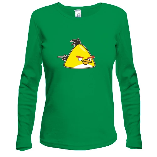 Жіночий лонгслів, Зелений, Yellow bird