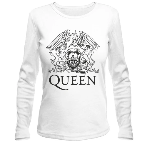 Женский лонгслив, Белый, Queen