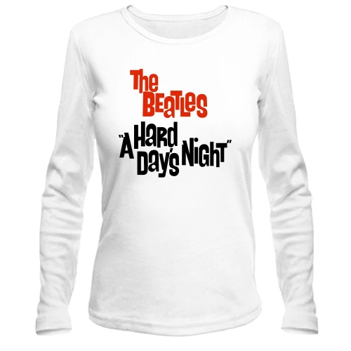 Жіночий лонгслів, Білий, The Beatles a hard day's night