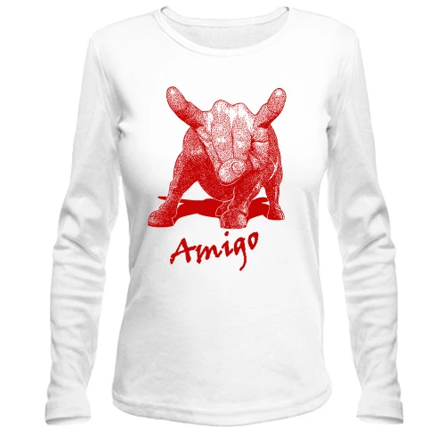 Женский лонгслив Amigo с красным быком