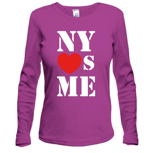 Женский лонгслив с надписью New york loves me